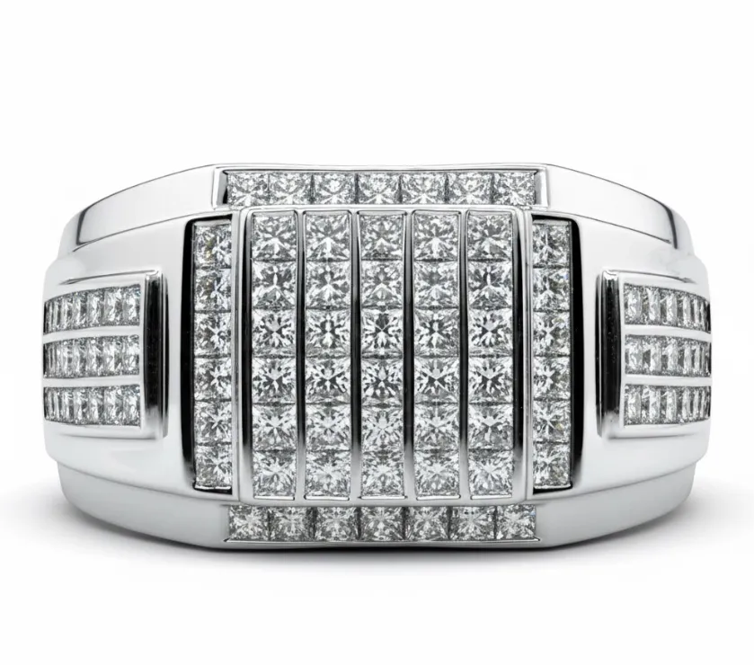 Michael Hill 14K With Princess Diamond 1.50ct Pinky Pro Ring Men