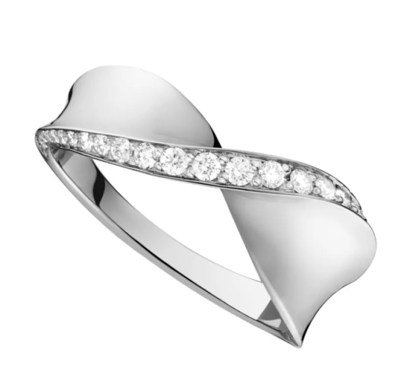 Omega Aqua Swing Diamond Ring in 18KWG