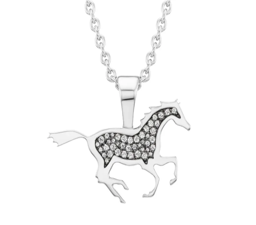 Night Horse Running Horse Pendant chain Diamonds
