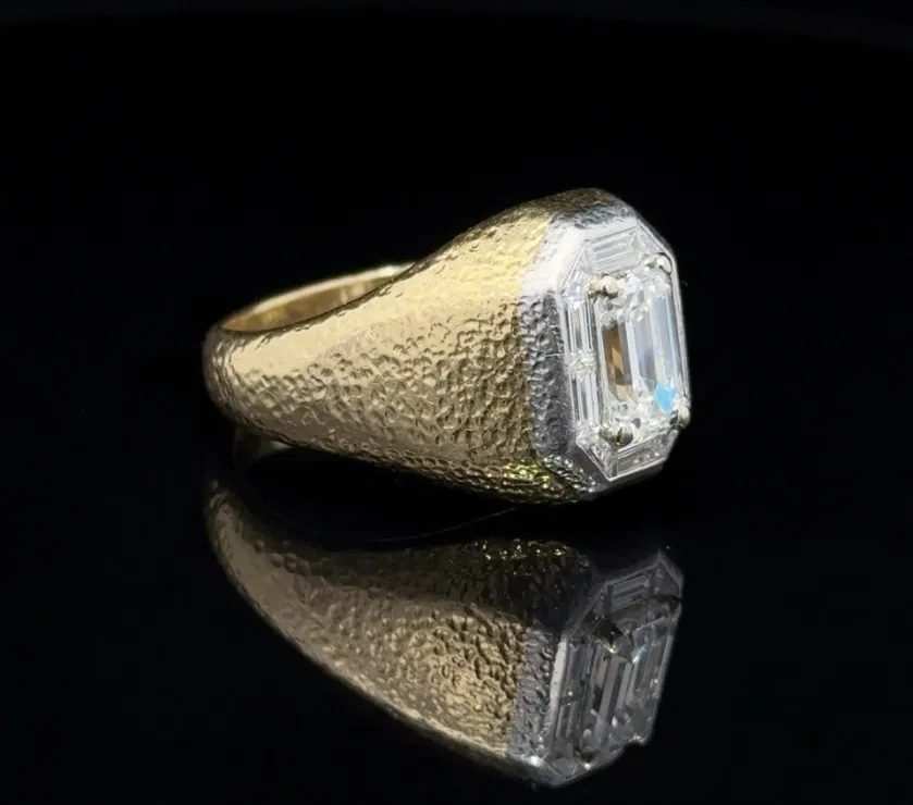 Vintage 1.68 Carat Diamond 18k Gold and Platinum Ring