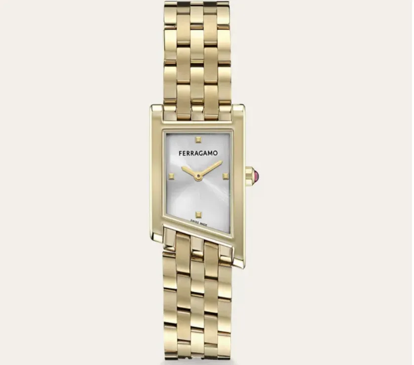 Ferragamo Asymetrique Gold Plated 611326 784358 Quartz Watch