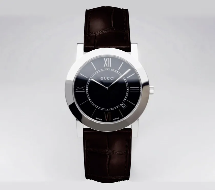 Gucci 5200L Black Dial Quartz Women Watch Steel Bracelet 27MM