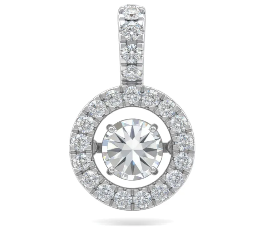 Michael Hill Everlight Halo Pendant with 1.0 Carat TW of Diamonds 14K